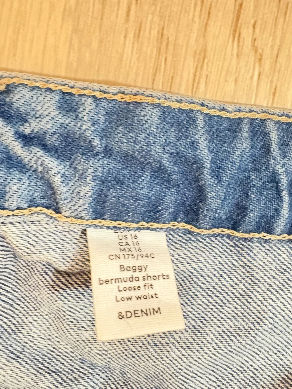 H&M Light Blue Baggy Bermuda Denim Shorts